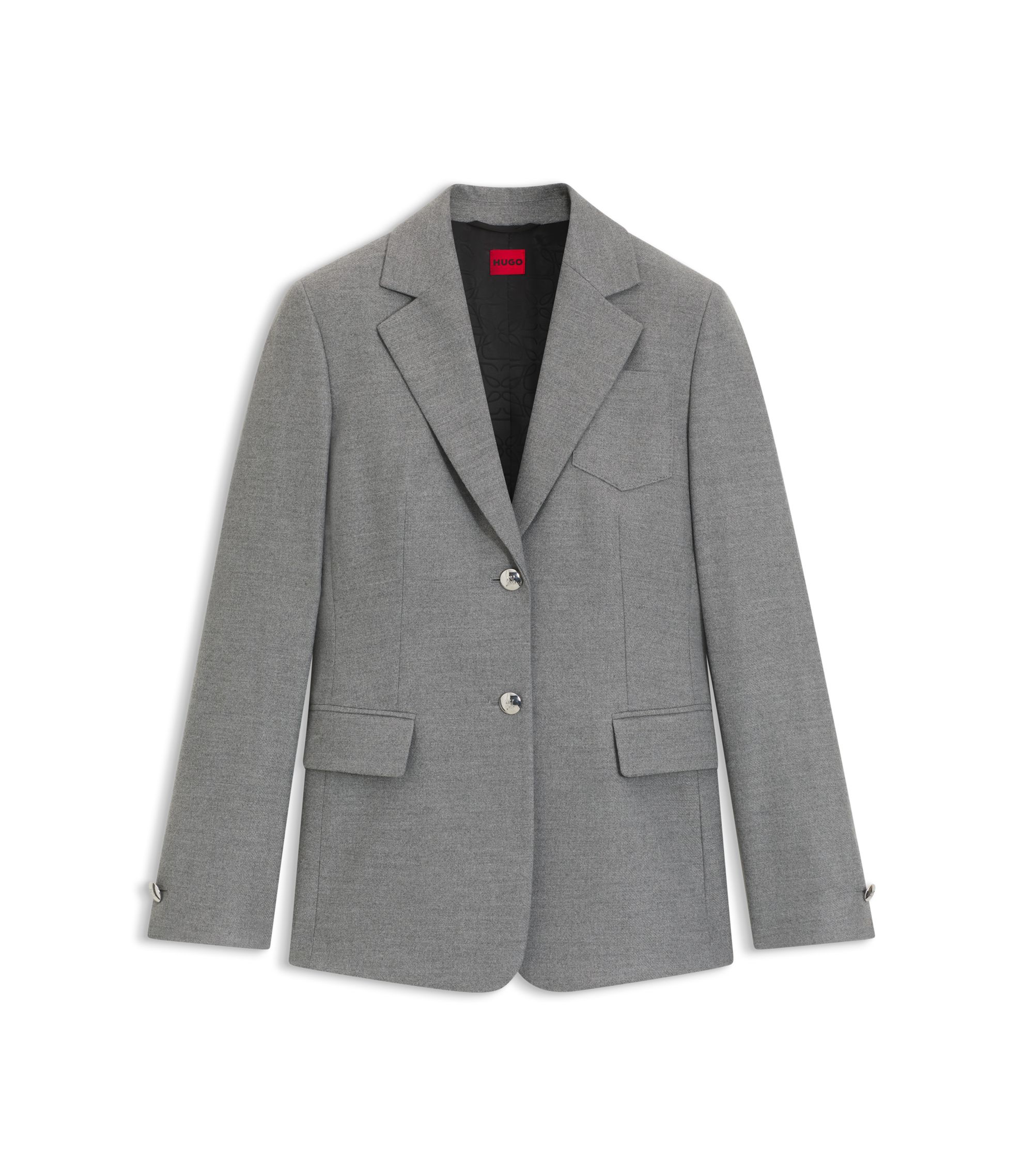 HUGO BOSS グレー レギュラーフィット ジャケット　XXXL HUGO - Regular-fit blazer in melange stretch flannel - Grey