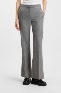 Pantalon Regular en flanelle stretch chinée, Gris