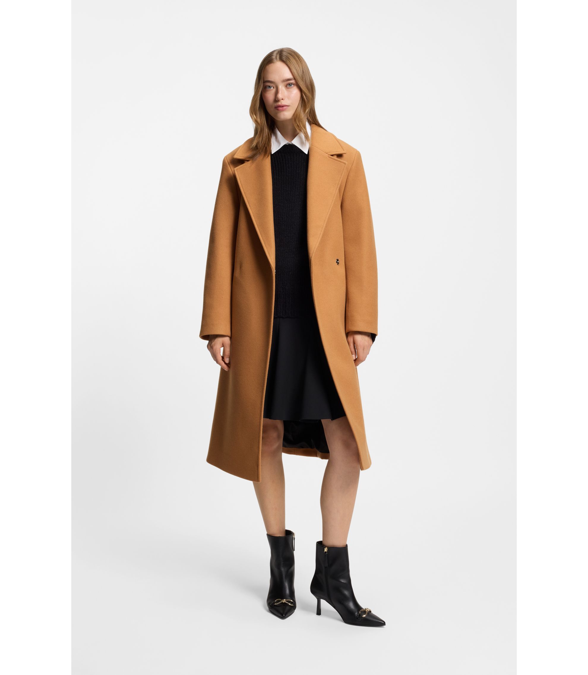 Regular-Fit Mantel mit Bindegürtel