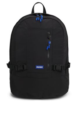 HUGO - Backpack with adjustable straps and logo badge - Black