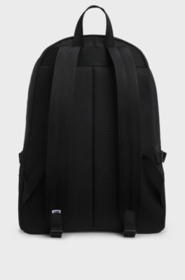 Backpack with adjustable straps and logo badge, Black
