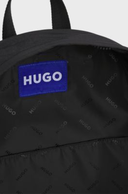 Backpack with adjustable straps and logo badge, Black