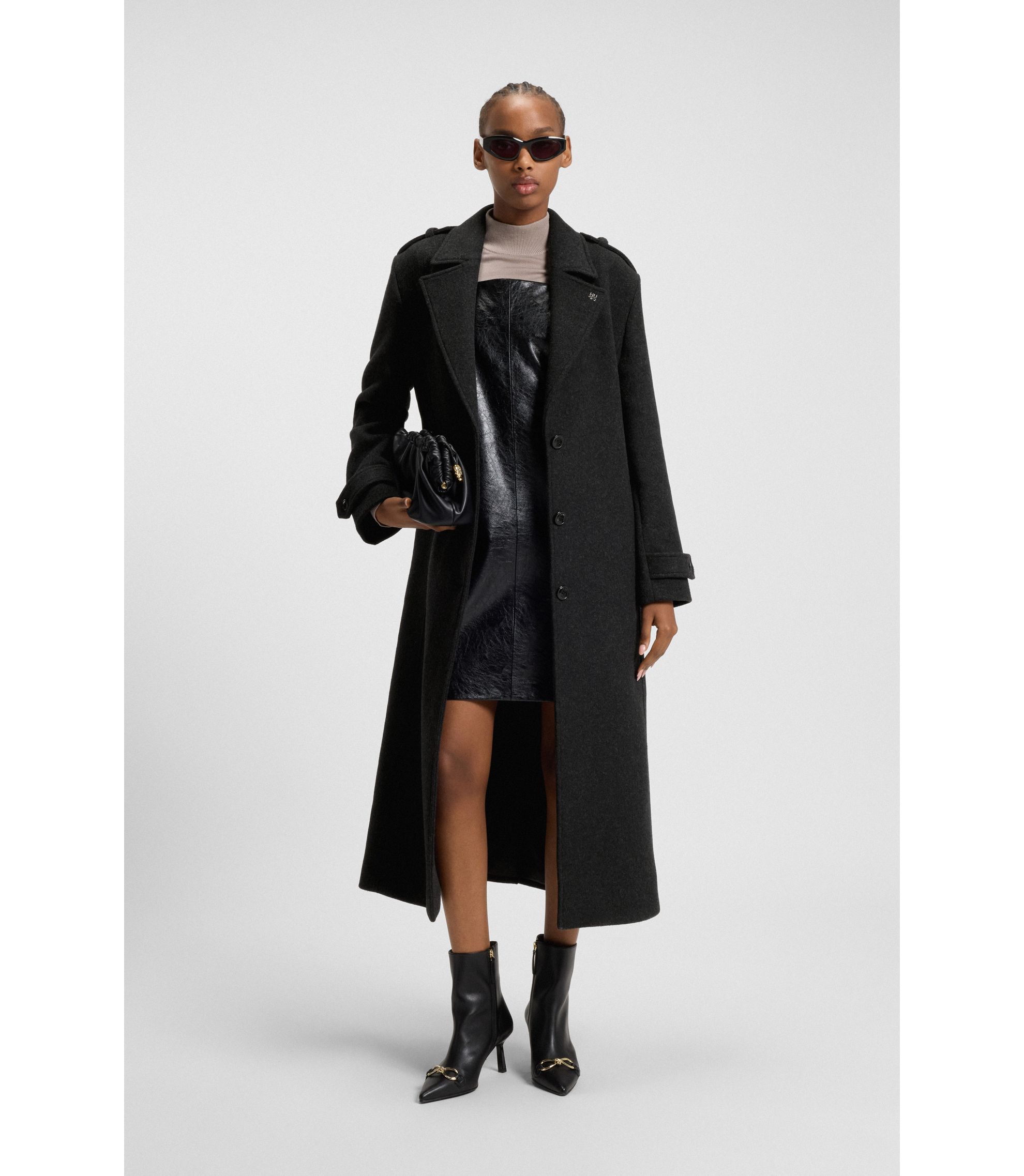 Relaxed-Fit Longline-Mantel mit Stack-Logo-Niete