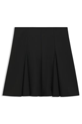 A-line mini skirt with godet inserts, Black