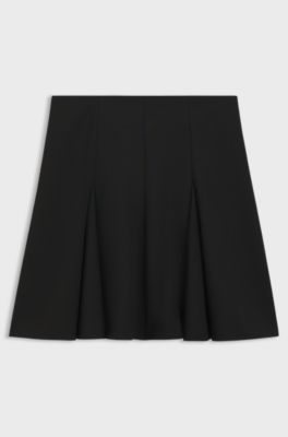 A-line mini skirt with godet inserts, Black