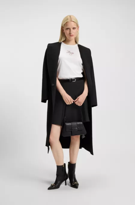 A-line mini skirt with godet inserts