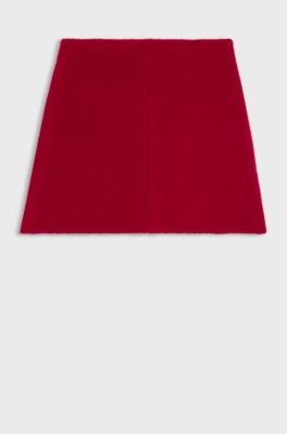 Minigonna dalla linea svasata con effetto texturizzato, Rosso