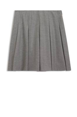 Pleated mini skirt in melange stretch flannel 1
