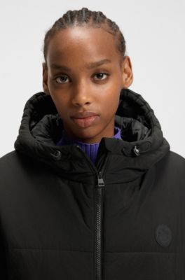 Relaxed-fit water-repellent padded jacket with bubble shape, Black