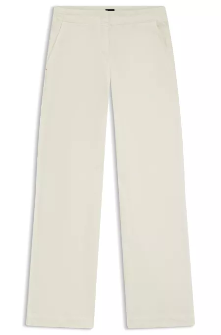 Straight-leg trousers in stretch-cotton velvet