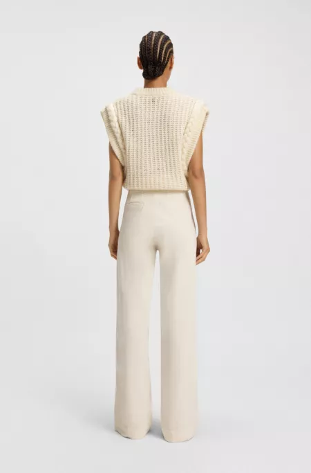 Straight-leg trousers in stretch-cotton velvet