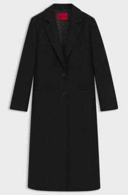 Relaxed-fit mantel van een wolmix, Zwart