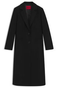 Relaxed-fit coat in a wool blend, Black