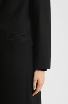 Relaxed-fit mantel van een wolmix, Zwart