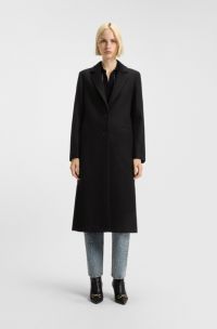 Manteau Relaxed en laine mélangée, Noir