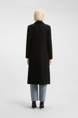 Relaxed-fit coat in a wool blend, Black