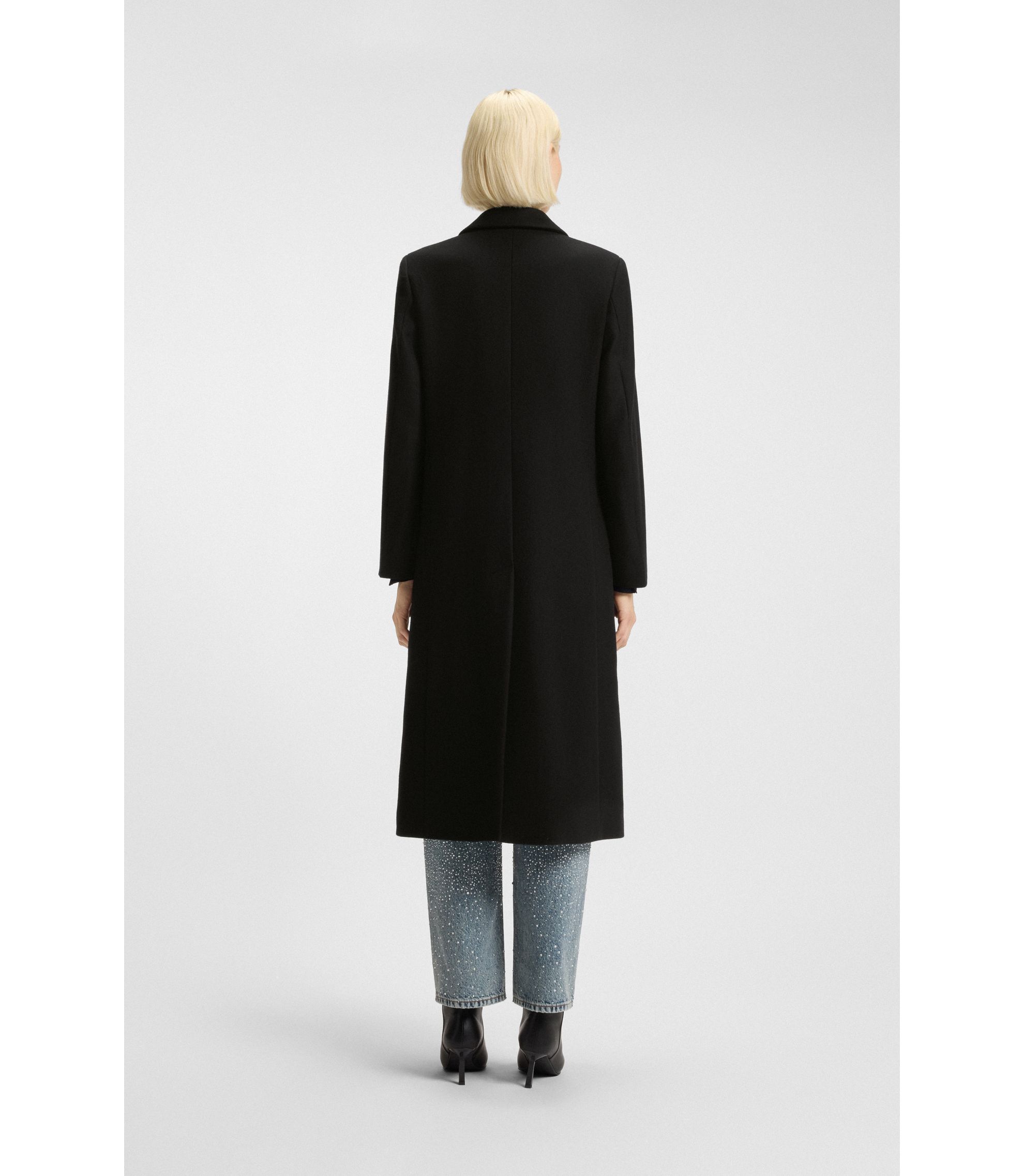 HUGO - Relaxed-fit coat in a wool blend - Black