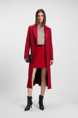 Relaxed-fit coat in a wool blend, Red
