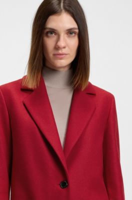 Relaxed-fit coat in a wool blend, Red