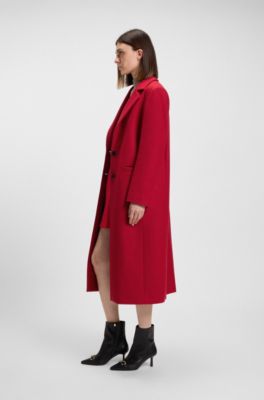 Relaxed-fit coat in a wool blend, Red