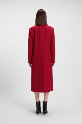 Relaxed-fit coat in a wool blend, Red