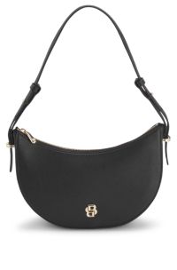 Borsa a tracolla in pelle con monogramma Double B, Nero