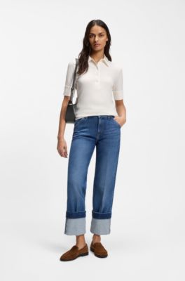 Leren schoudertas met Double B-monogram, Zwart