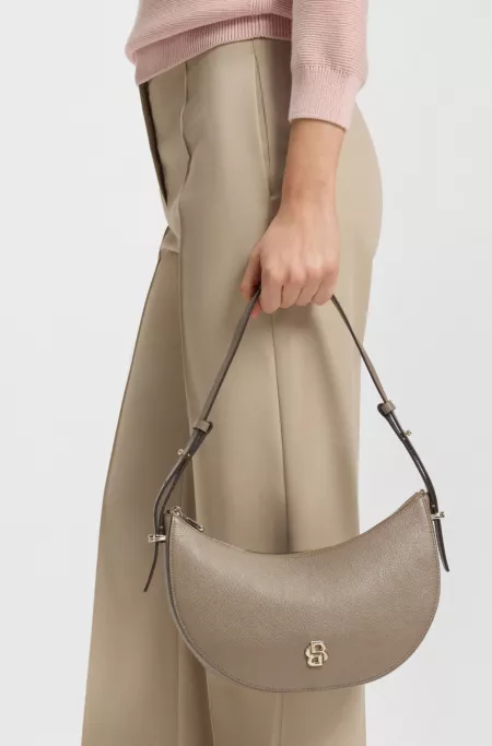 Leather crossbody bag with Double B monogram