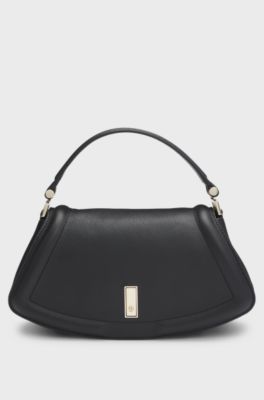 Ariell shoulder bag in grained leather, Black