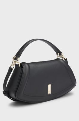 Ariell shoulder bag in grained leather, Black