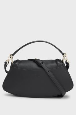 Ariell shoulder bag in grained leather, Black
