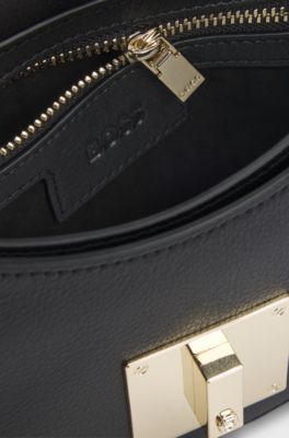 Ariell ショルダーバッグ グレインレザー, ブラック