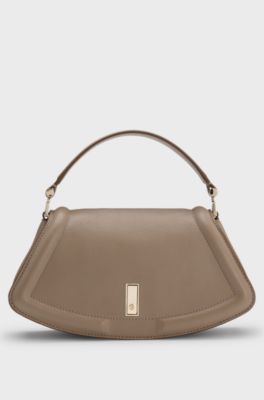 Ariell shoulder bag in grained leather, Light Brown