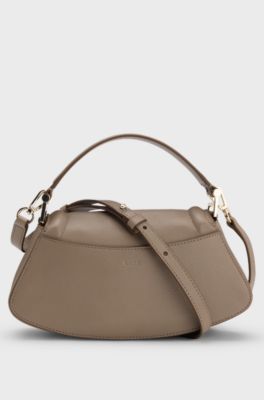 Ariell shoulder bag in grained leather, Light Brown