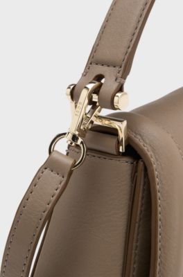 Ariell shoulder bag in grained leather, Light Brown