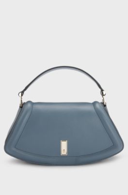 Ariell shoulder bag in grained leather, Light Blue