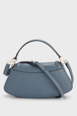 Ariell shoulder bag in grained leather, Light Blue