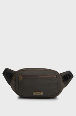 Heuptasje met logoplaatje in vintagelook , Kaki