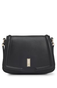 Borsa Saddle Ariell in pelle martellata, Nero