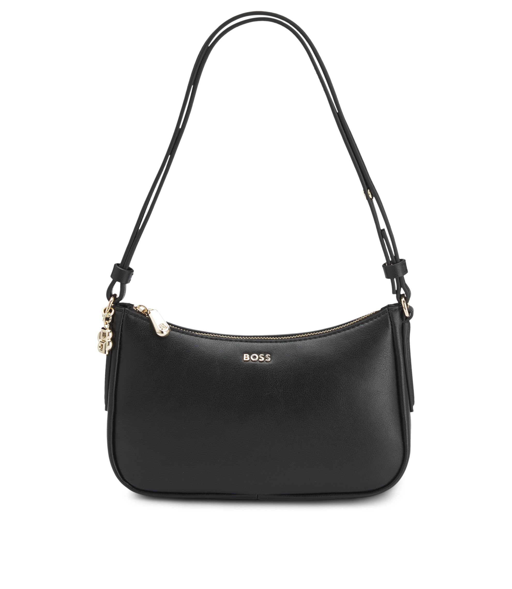 BOSS - Crossbody bag with Double B monogram charm - Black