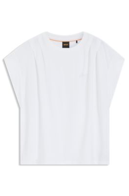 Relaxed-fit T-shirt in cotton jersey with handwritten logo, White