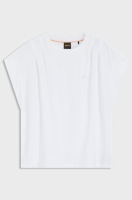 Relaxed-fit T-shirt in cotton jersey with handwritten logo, White