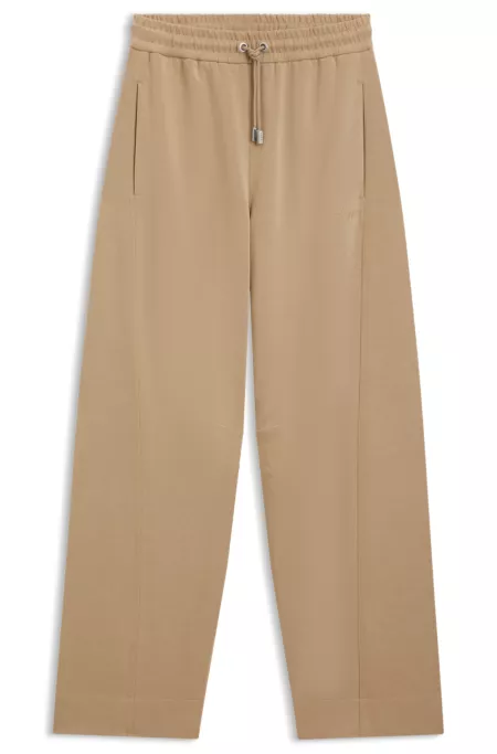Balloon trousers in stretch jersey with embroidered logo