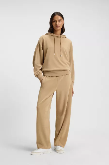 Balloon trousers in stretch jersey with embroidered logo