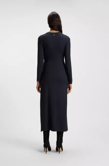 Stretch-jersey dress with knotted waist detail