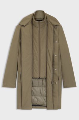 GORE-TEX&reg; waterproof coat with detachable bib, Light Brown