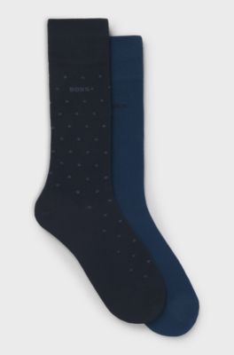 Two-pack of regular-length socks in bamboo, Dark Blue