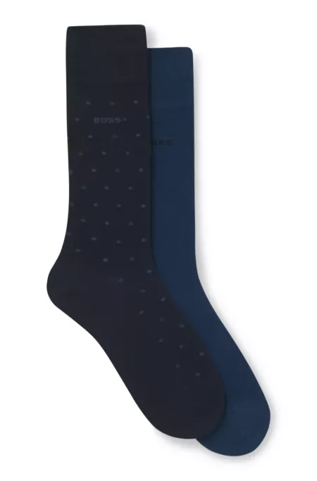 Two-pack of regular-length socks with logos