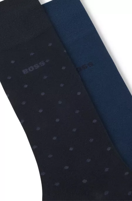 Two-pack of regular-length socks with logos