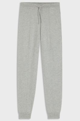 Tapered-fit tracksuit bottoms in cashmere, Light Grey